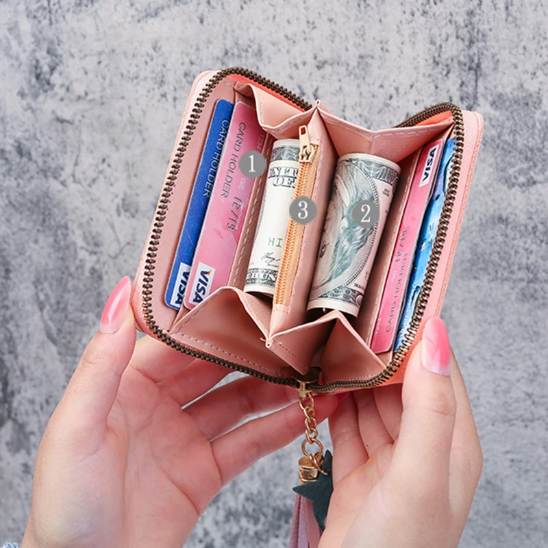 Women Wallet Leather Short Coin Purse Cards Holder Money Bags Mini Wallet  Flower Wallets Girls Carteras Para Mujer Billeteras - AliExpress