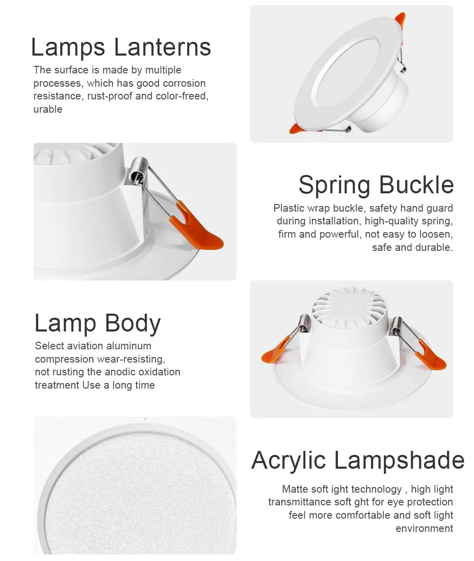 Smart Ceiling Recessed Spot Led Lights Tuya Bluetooth Led Downlight 10W RGB+Warm White+Cold White Dimmable Led Lamp App Control led ceiling downlights