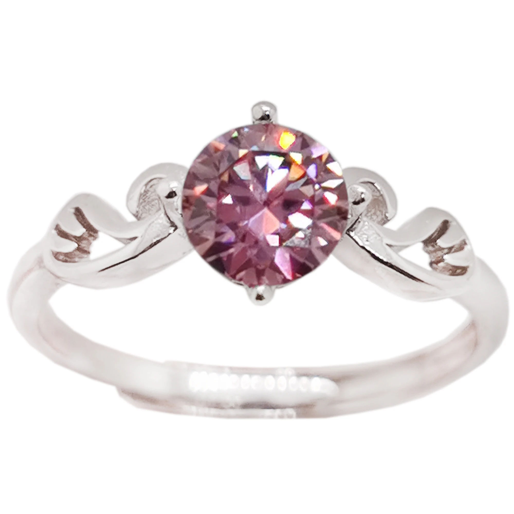 

Pink Moissanite Wedding Ring Solid 925 Silver 1ct VVS Grade Moissanite Ring 18K Gold Plating Sterling Silver Jewelry