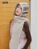 USPOP Vintage Snowflake Knit Balaclava for Women, Winter Warm Hooded Scarf Hat, One-Piece Knitted Beanie with Ear Protection