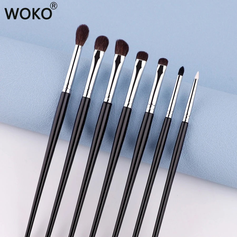 

7PCS Make Up Eyeshadow Brushes High-quality Natural Goat Hair Eyeshadow Brush Set Eye Shadow Smudge Crease Blending Makeup Tool