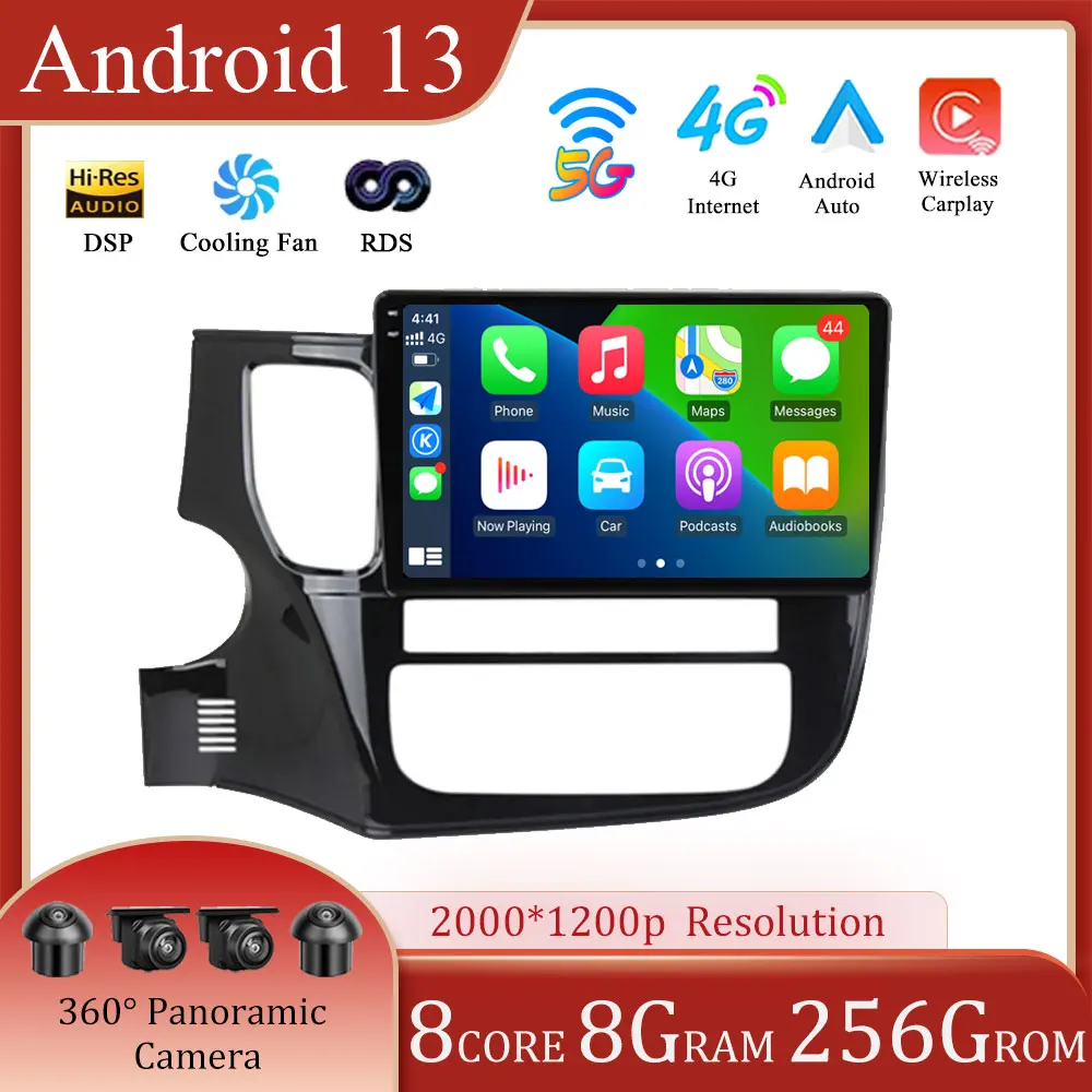 

Android 13 Car Multimedia Player Radio For Mitsubishi Outlander 3 2012-2018 Video 4G DVD Stereo Audio Head Unit Carplay Speakers