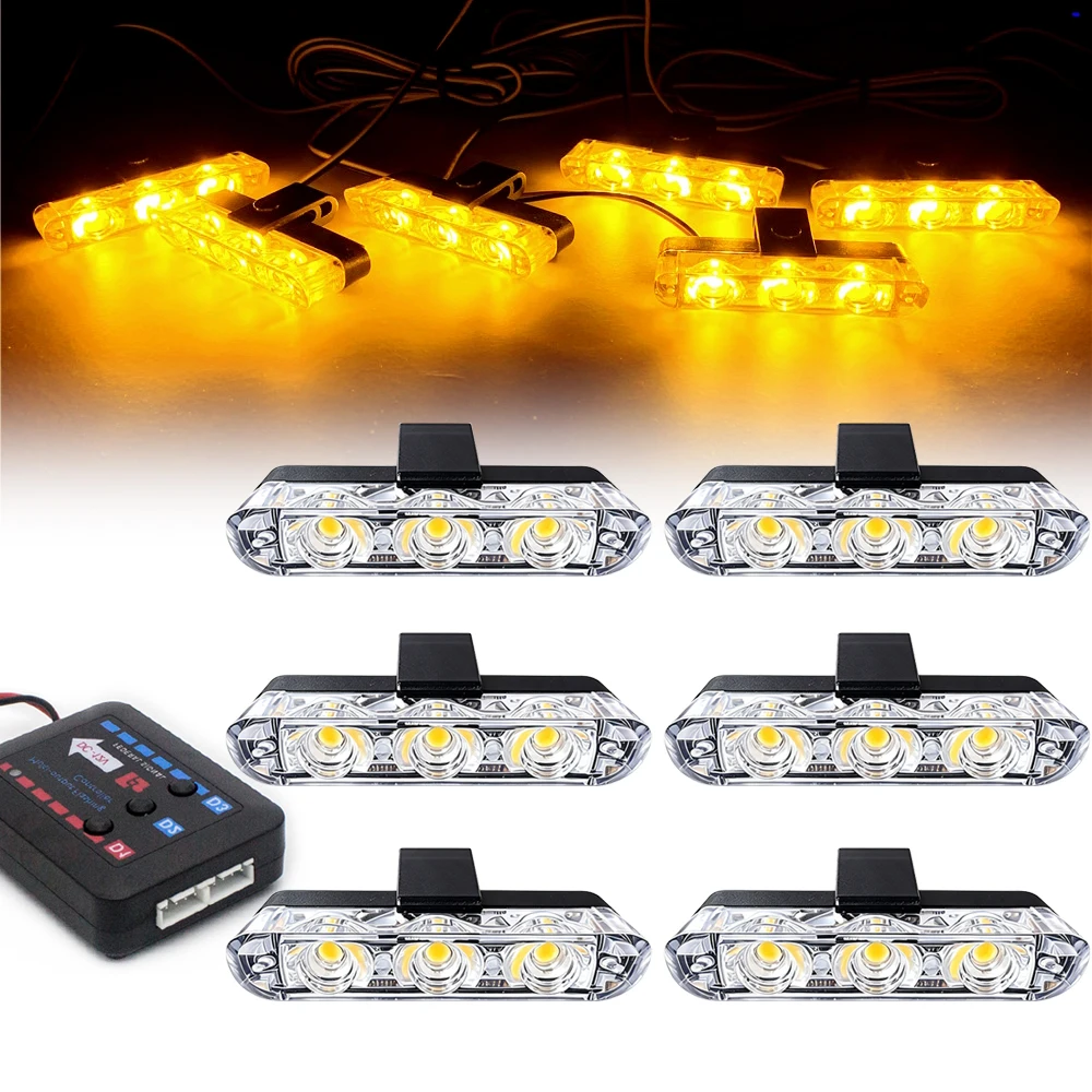 Luci Stroboscopiche a 3 LED per Griglia Anteriore Auto