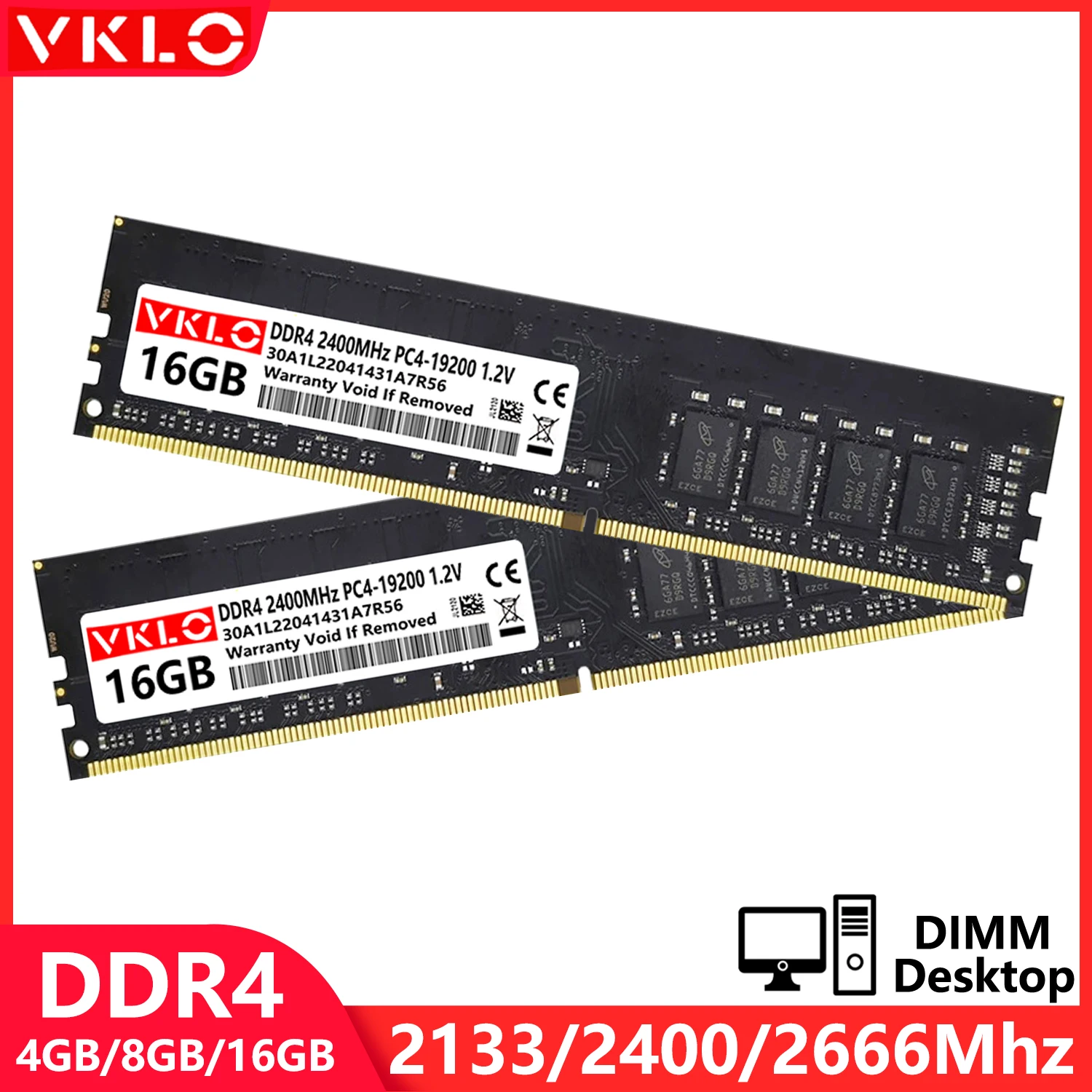 זיכרון RAM למחשב שולחני DDR3 DDR4 4GB 8GB 16GB PC3 8500 10600 12800 1.5V PC4 2133 2400 2666 3200Mhz 1.2V Non-ECC DIMM