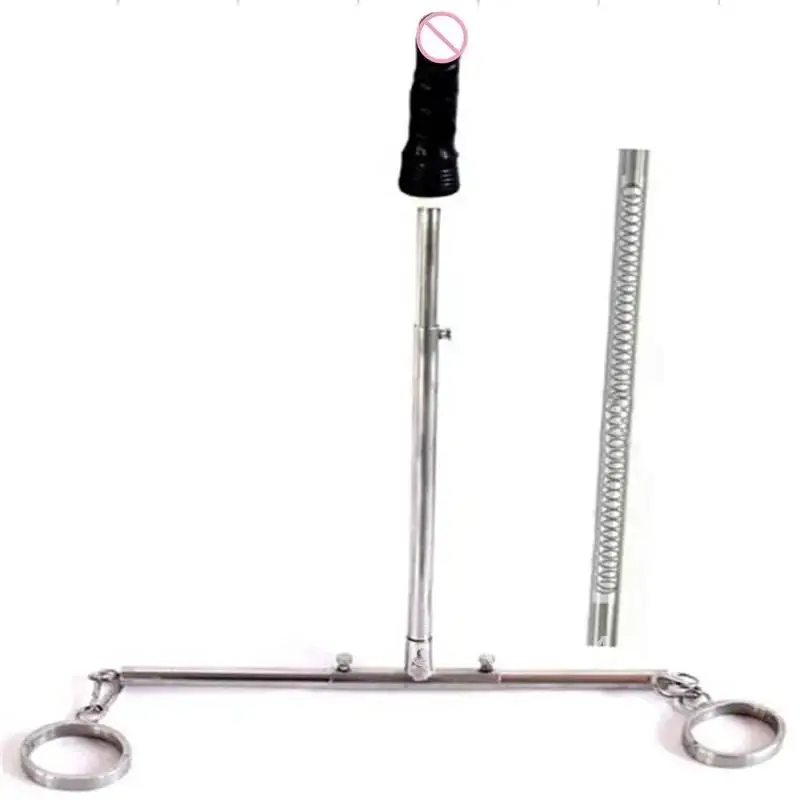 Stainless Steel Adjustable Spreader Bar Open Leg Devices Ankle Cuffs Sex Adults Bondage Dildo Anal Toys BDSM Restraints Plug for