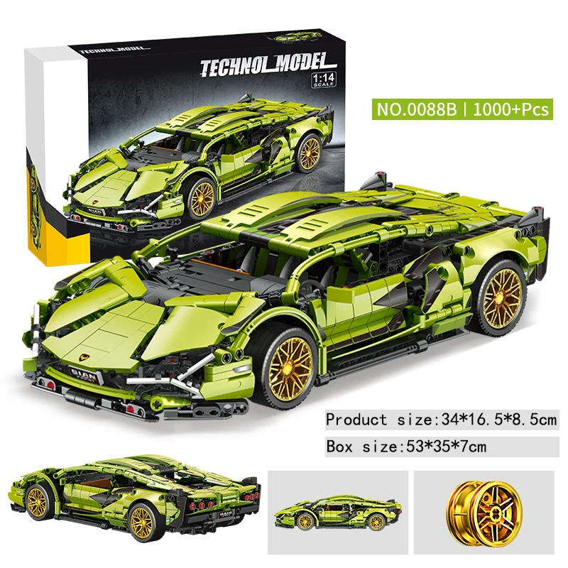 

Technical Building Blocks Racing Car Static Model Or Remote Control Electric RC Car Version Optional Construction Toys For Boys