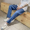 2025 Summer Pregnant Women Wide-legged Pants Pleated Straight Leisure Wear Solid Color High Waist Maternity Chiffon Trousers 5