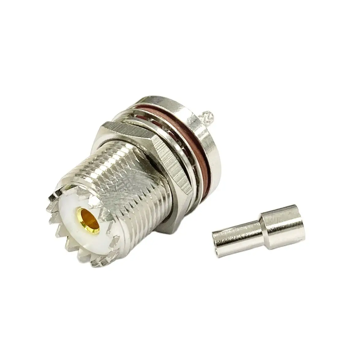 1pc New UHF Female Jack Nut SO239 RF Connector Crimp for RG316 RG174 LMR100 Cable Straight  Nickelplated  Wholesale 1pc n male plug rf coax connector crimp for lmr300 cable straight nickelplated new wholesale wire terminal for wifi