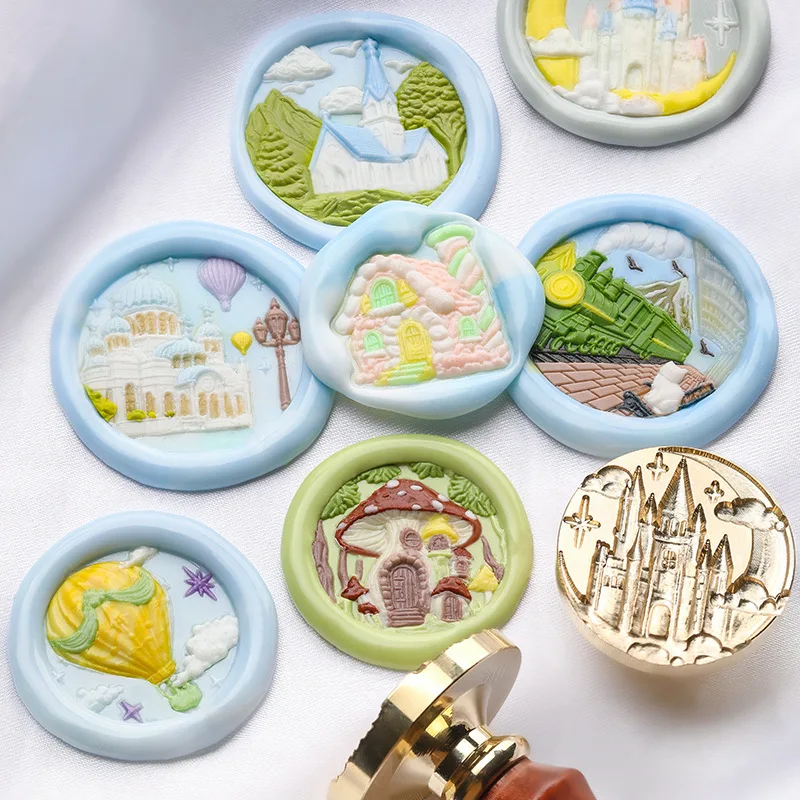 Embossed Brass Fairy Tale Lacquer Seals for Stamps and Greeting Cards