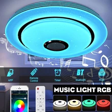 

Modern Smart LED Light Ceiling Lamp WiFi 60W RGB+Dimmable APP Bluetooth Music For Home Bedroom Living Room With Remote Control