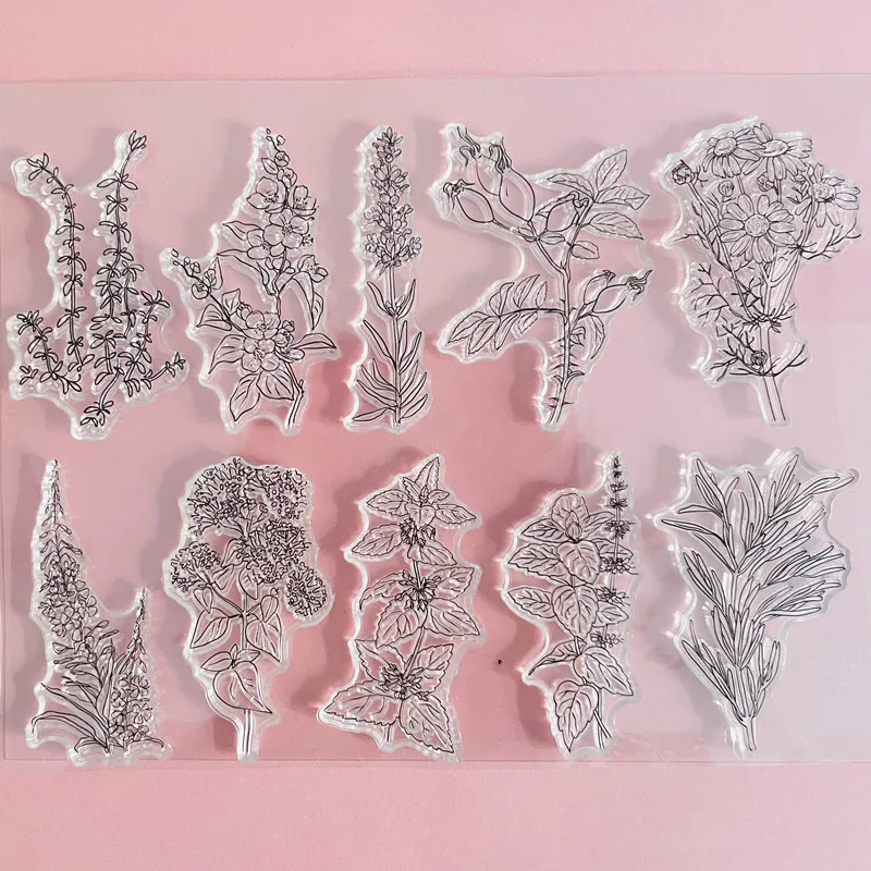 boom flower leaf leaves Clear Stamp Transparent Silicone Stamp Seal Sheet For Scrapbooking Photo Album Decoration