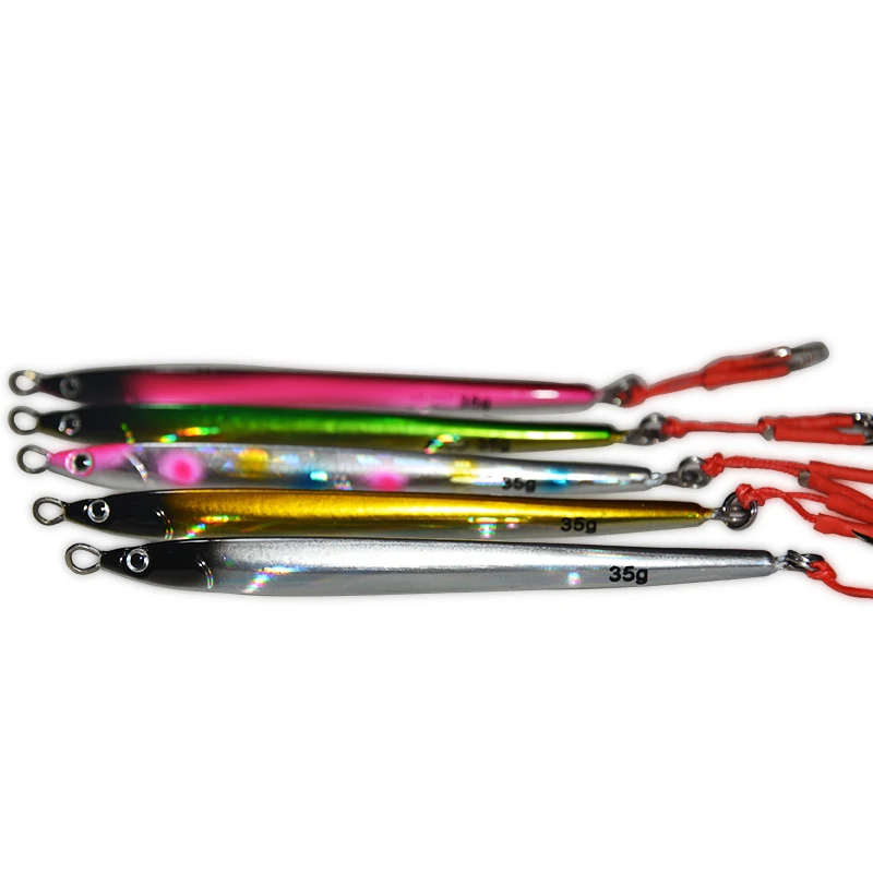 TAKEDO TK6030 Casting Jig 35G Tin Coating Jigging Lures Saltwater Fishing  With Jig Hook Pencil Vertical Lead Jigs For Tuna