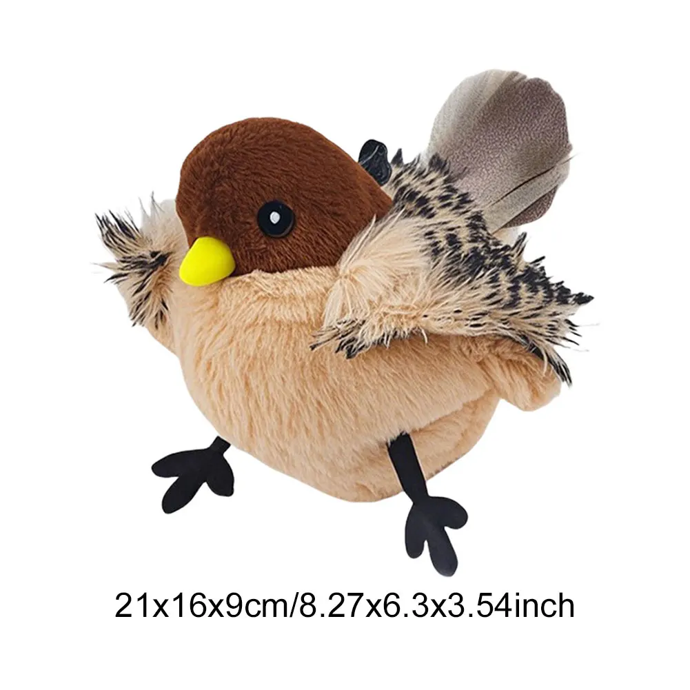 Electric Bird Toy Chirping Flapping Bird Cat Toy Interactive Cat Toys Plush Flying for Indoor Cats