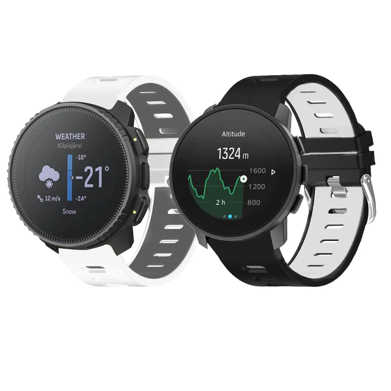 Per Suunto Cinturino In Silicone Verticale Da 22Mm Per Cinturini Di Ricambio Per Braccialetti Con Cinturino Dlc Suunto 9 Peak Pro 5 Peak 9 Peak