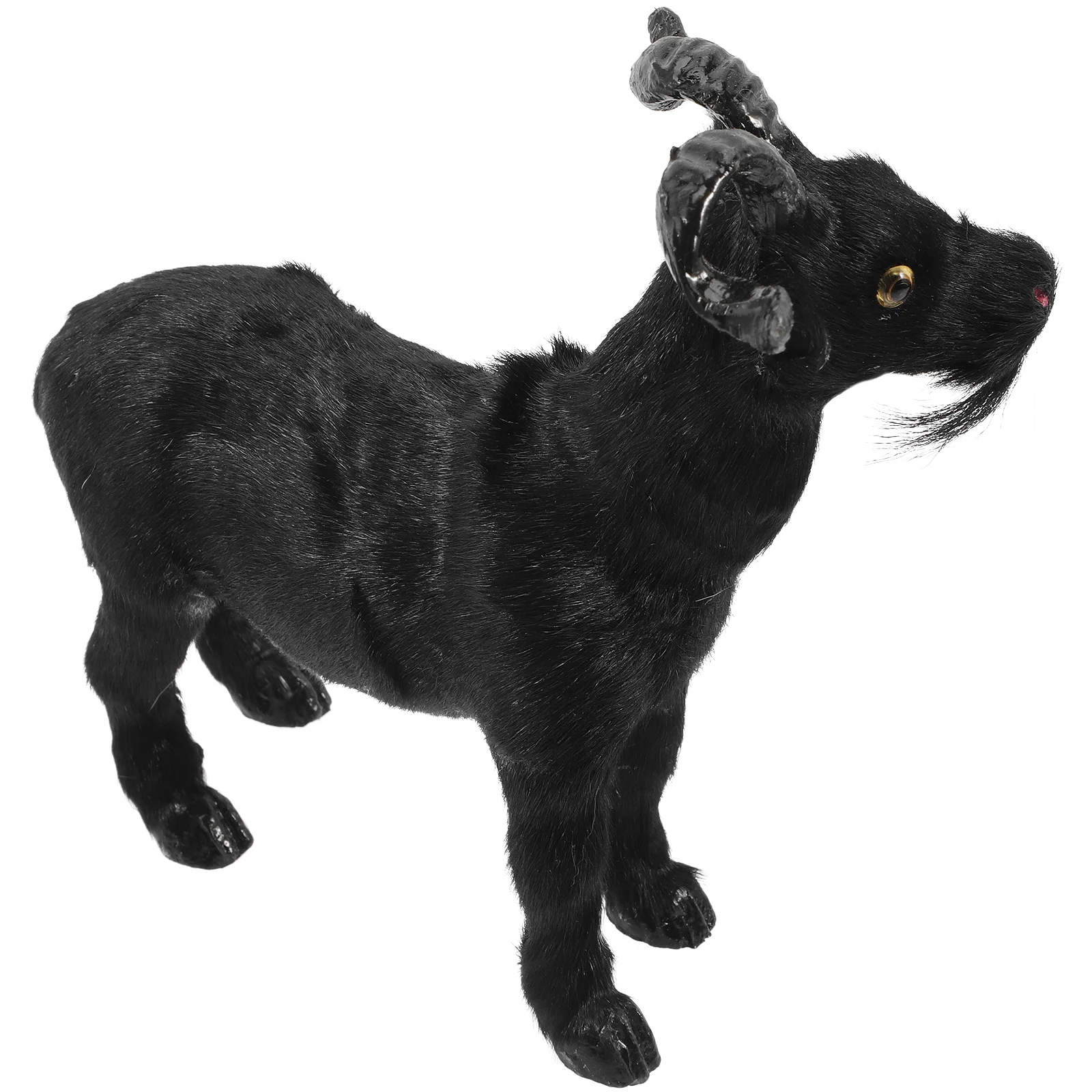 

Black Goat Plush Decor Animal Decorations Goat-shape Statue Sheep Toilet Paper Holder Stand Artificial Fur Outdoor Trim