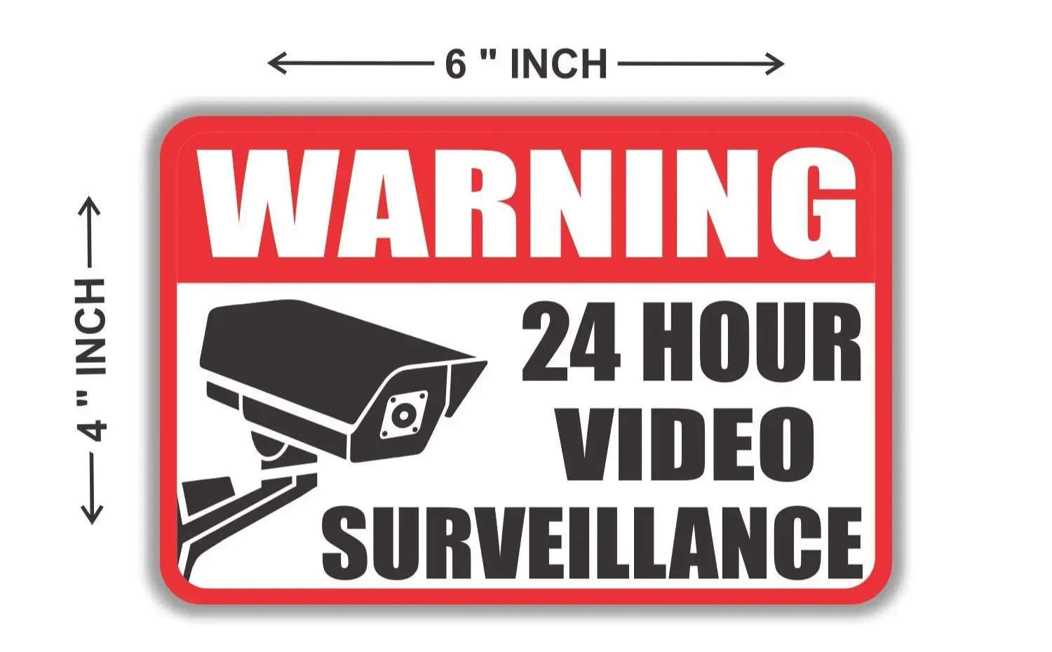 4"*6" 6PCs Video Surveillance Sign Sticker, Vinyl Decals - 3