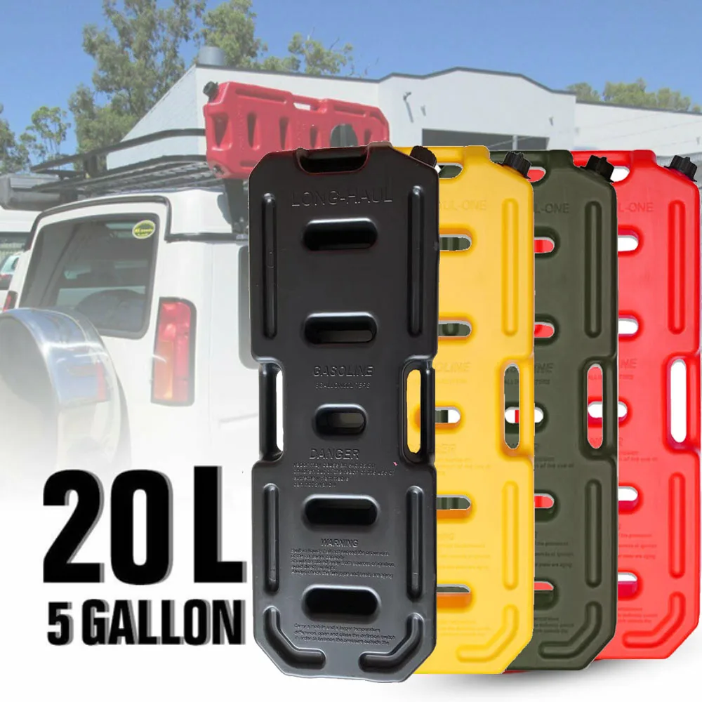 20L Petrol Jerry Cans Plastic Motorcycle Gasoline Fuel Tank Mount Lock 5 Gallon
