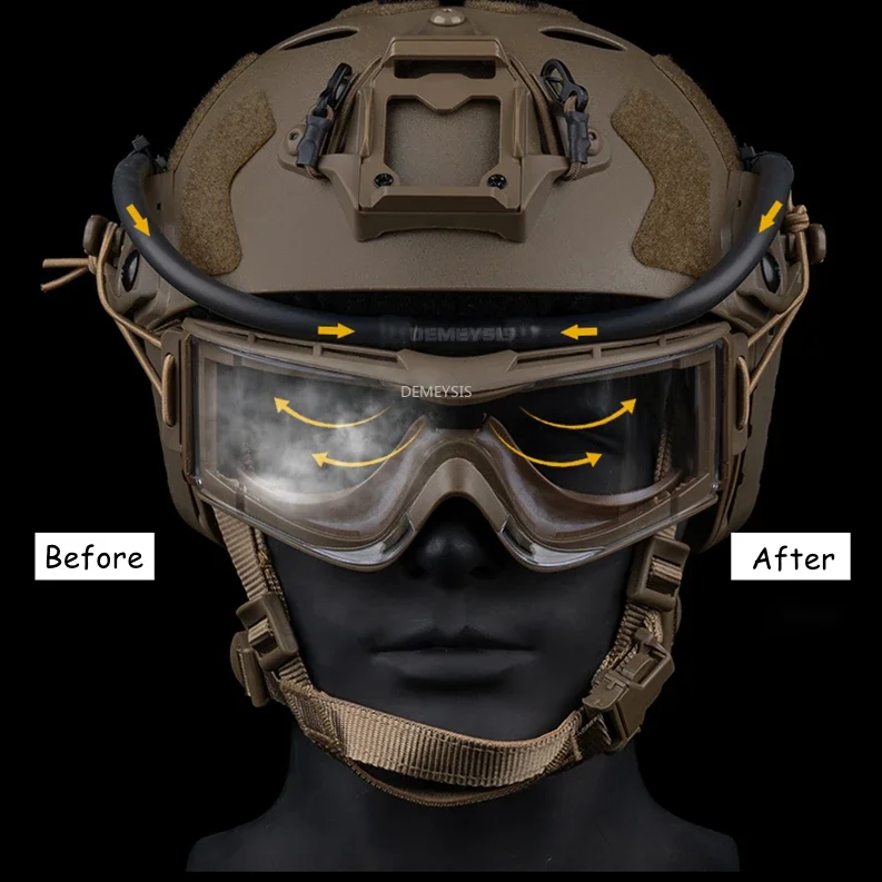 Tactical Goggles Anti-fog Defogging Ski Mask Fan Defogger Kit for Airsoft Shooting Motocross Glasses