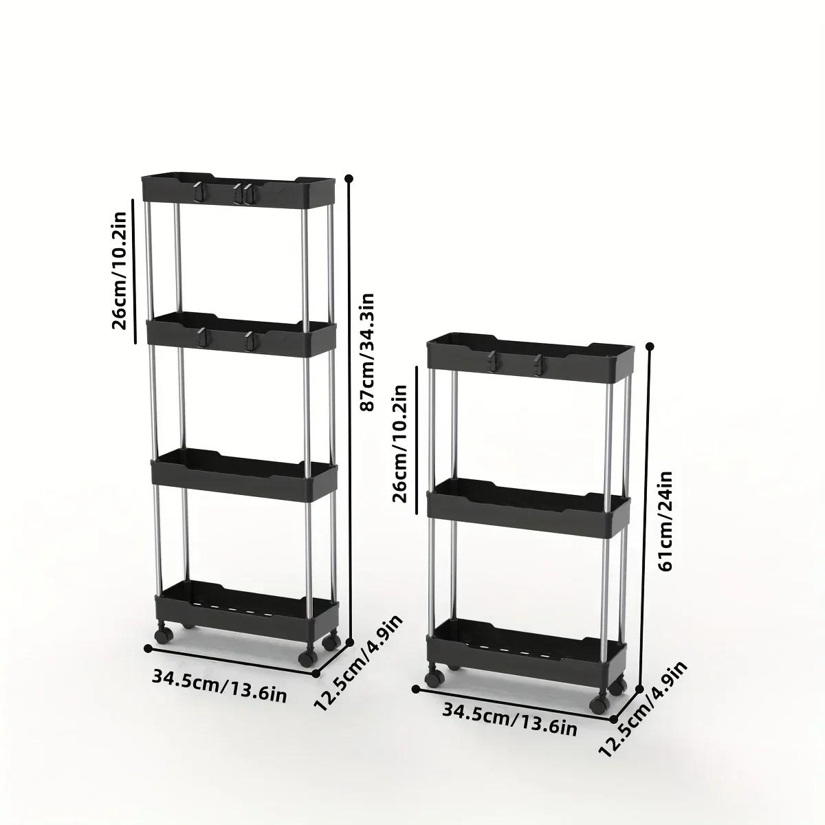 Toilet, bathroom, crevice storage rack, kitchen, narrow cabinet, living room, floor standing crevice rack，1pc 4