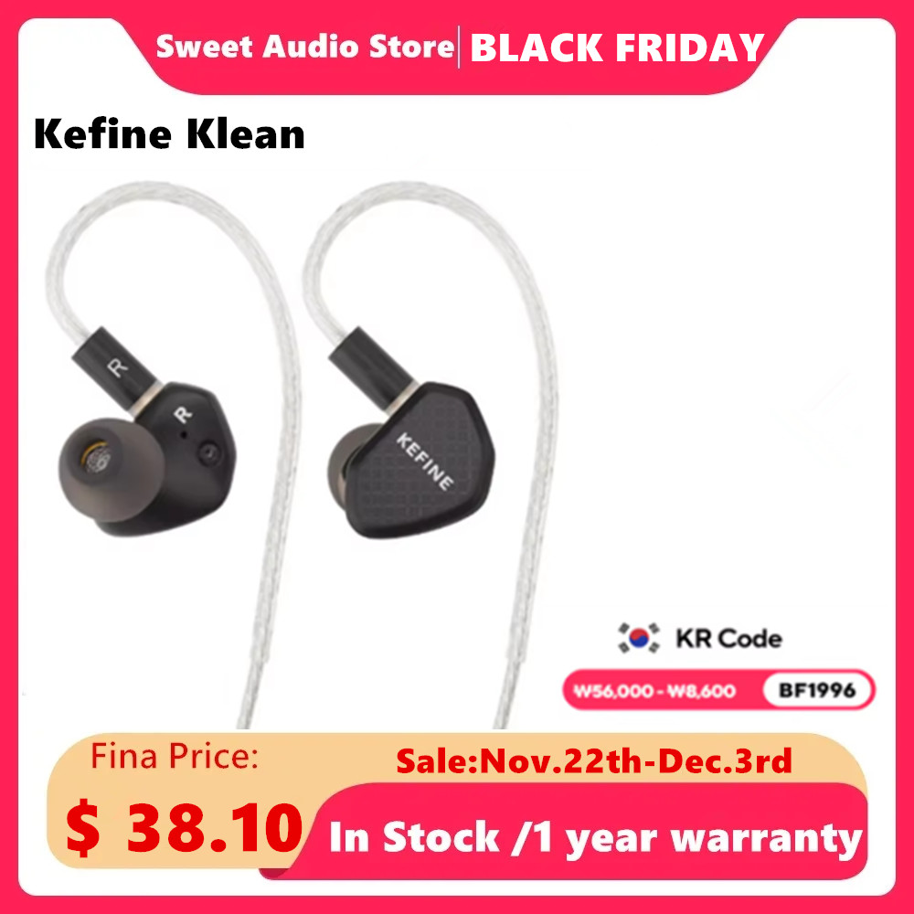 Kefine Klean 10mm DLC Diaphragm Dynamic Driver IEMs Hi-Fi In-ear Earphone with Nozzles and Comfortable 2-pin Silver-plated Cable