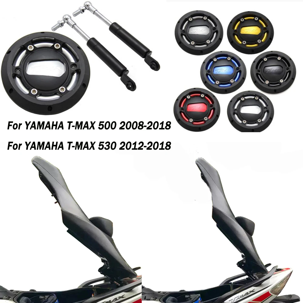 For Yamaha T Max Tmax 500 530 Shock Absorbers Lift Seat 2008-2018 Struts Arms Lift Supports+Engine Protective Cover