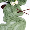 Sage Green Cheesecloth Table Runner Boho Gauze Cheese Cloth Sheer Wedding Birthday Party Baby Bridal Shower Backdrop Decorations 1