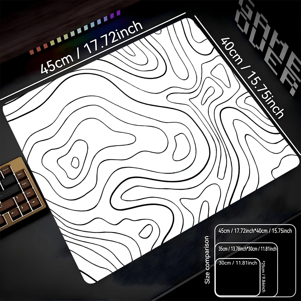 Fluid Rubber Anti-Slip Mouse Pad - Square Office Desk and Game Table Mat, 22x18 inches