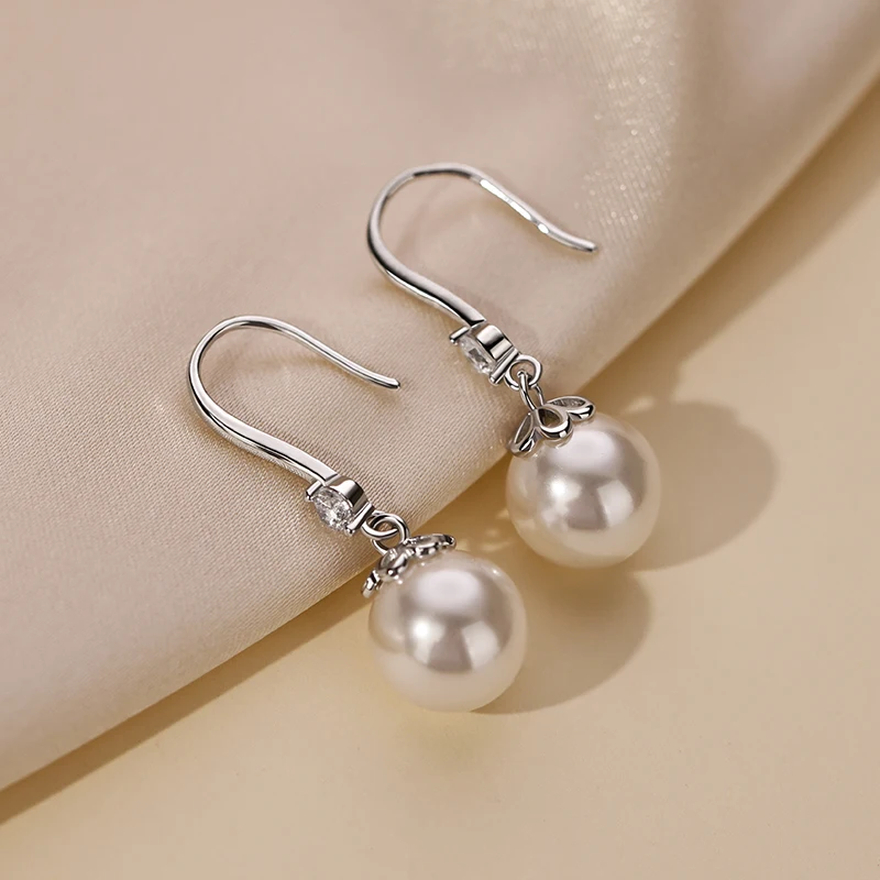 

999 Full Silver Pearl Earrings for Girls, Ear Studs, High-grade Sense, Small Hook, Luxury, Explosion, New