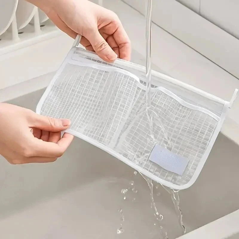 Refrigerator Door Organizer 1pc Fridge Hanging Mesh Bag Kitchen Storage