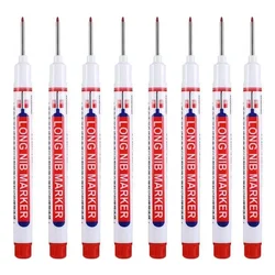 Deep Hole Waterproof Markers - Multi-Purpose Set for Metal, Woodworking, and Decoration (8-Pack) (8Pcs Red)