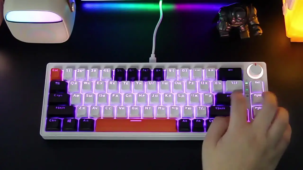 Русская раскладка ZA68 Bluetooth беспроводная проводная механическая клавиатура 2 4G с