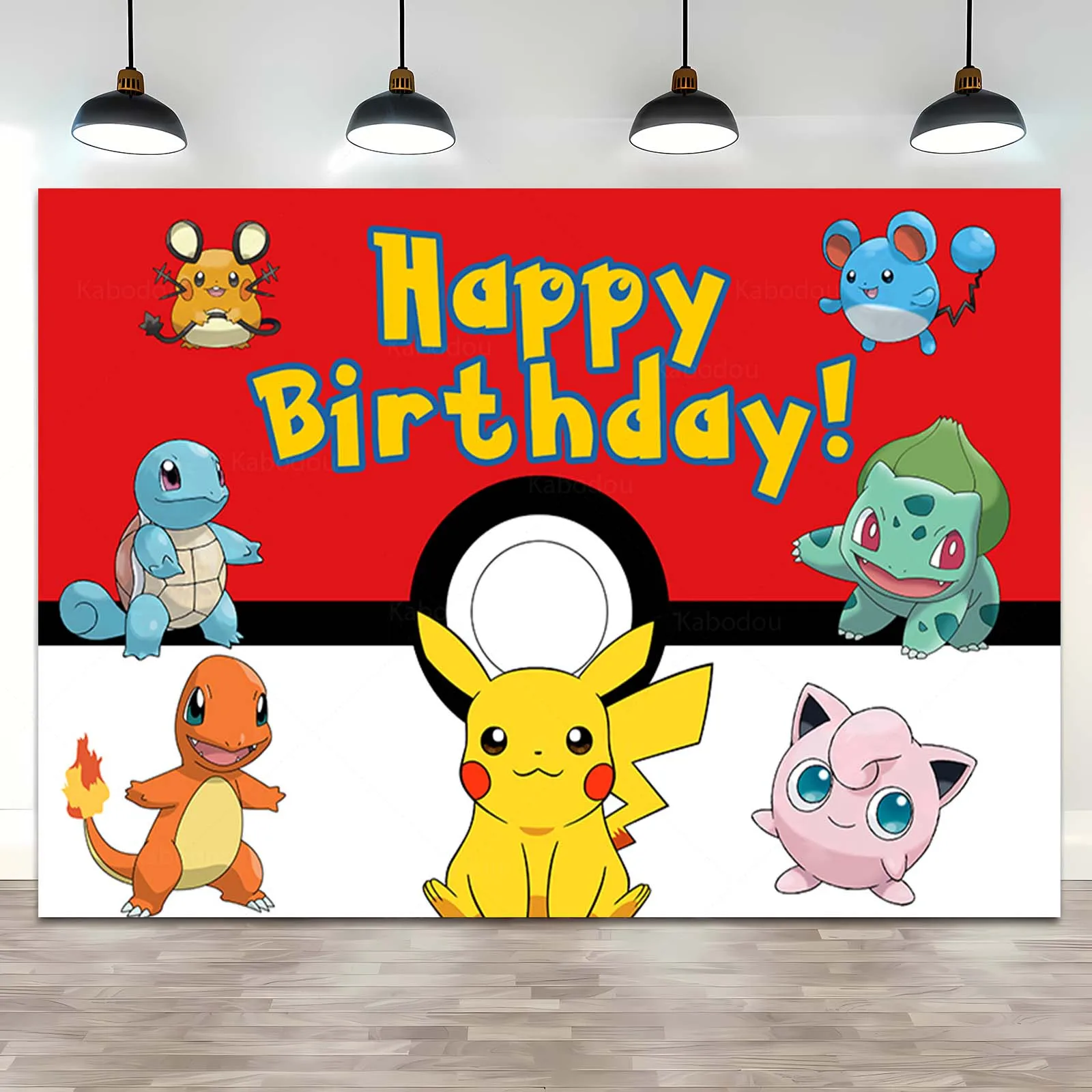 Pokemon Pikachu Partido Backdrops Rodada Capa Kid 1 ° Aniversário Fundo Céu  Azul Branco Nuvens Decoração Cilindro Photo Studio Banner - AliExpress