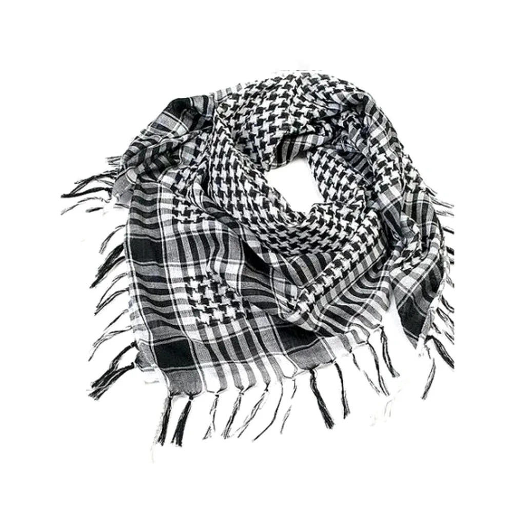 Écharpe de randonnée extérieure 80x100cm, Foulard de désert arabe avec pompon pour hommes et femmes, Bandana, Masque, Protection contre le vent et le sable 1