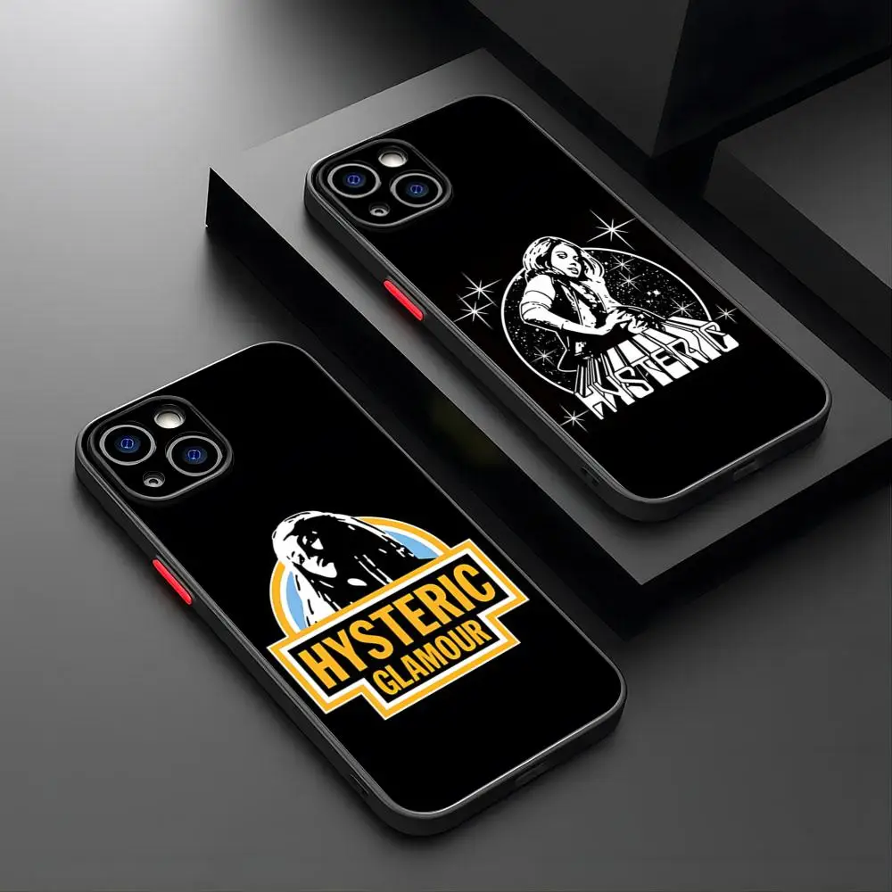 Hysteric Glamour Girl Dumb Phone Case Matte Translucent For Iphone 15 Pro 14 Pro Max 13 11 12 Mini Xs X Xr 7 8 Plus Se Back Cover