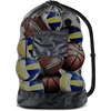 Large Mesh Ball Bag Drawstring Bag for Storage Soccer Basketball Volleyball Training Bags Black Sports Bag with Shoulder Straps 6