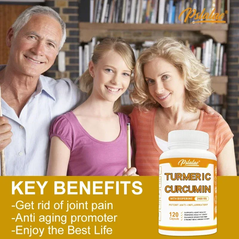 Natural Curcumin Capsules with Piperine and Black Pepper Extract To Support Joint Health and Inflammation, 120 Non-GMO Capsules