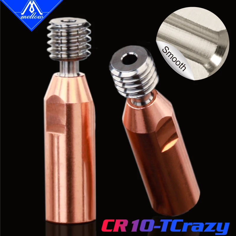 Hot!Mellow All-Metal NF CR10-TCrazy Heat Break Titanium Copper Throat For CR10 CR-10S Hotend Ender 3 Ender 5 3D Printer hot mellow all metal nf cr10 tcrazy heat break titanium copper throat for cr10 cr 10s hotend ender 3 ender 5 3d printer