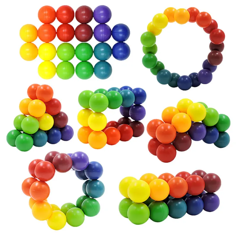 Fidget Toy Educational Color Ball 3D Puzzle Montessori Game Matching Shape Toy for Children Training Sensory Kids Adult Gift 6