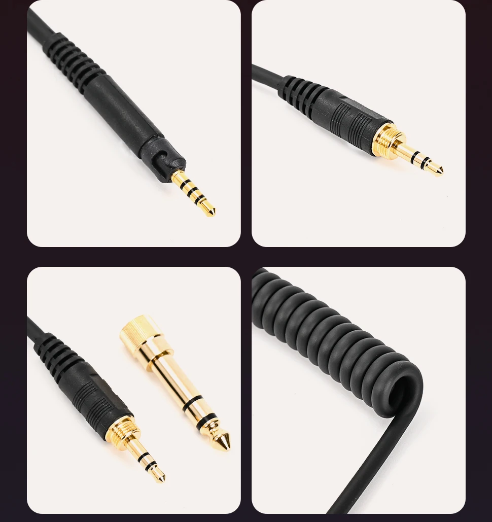 2.5 mm to 3.5/6.35 mm Replacement Headphone wire Spiral Spring Headset Audio Cable for Sennheiser HD598 HD518 HD558 HD569 HD579