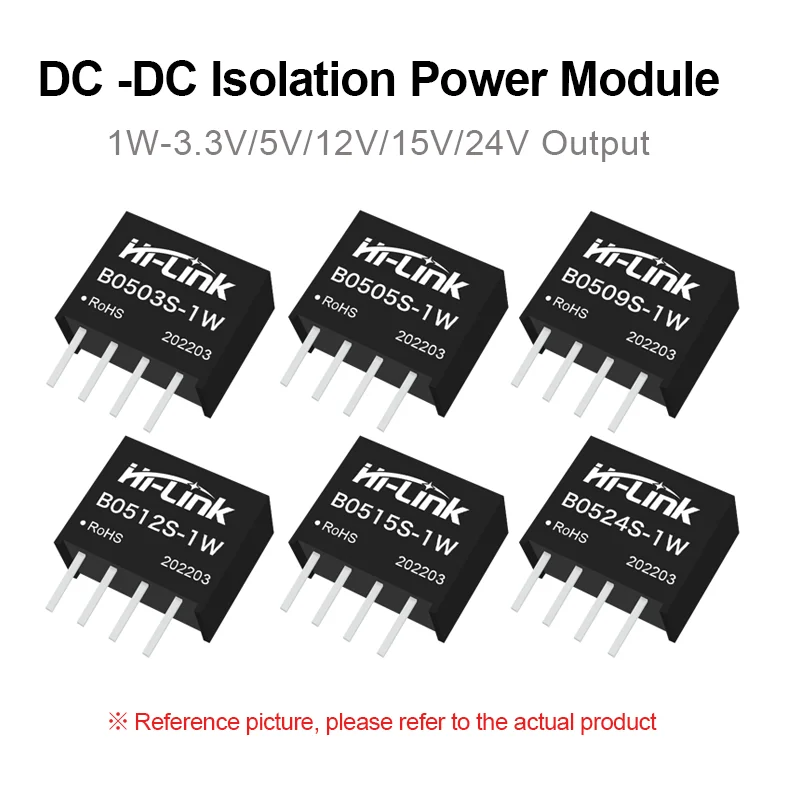 5pcs Hi-Link new small size low cost 5V 1W DC DC converter voltage transformer 1W Output smart home B0505S-1WR2