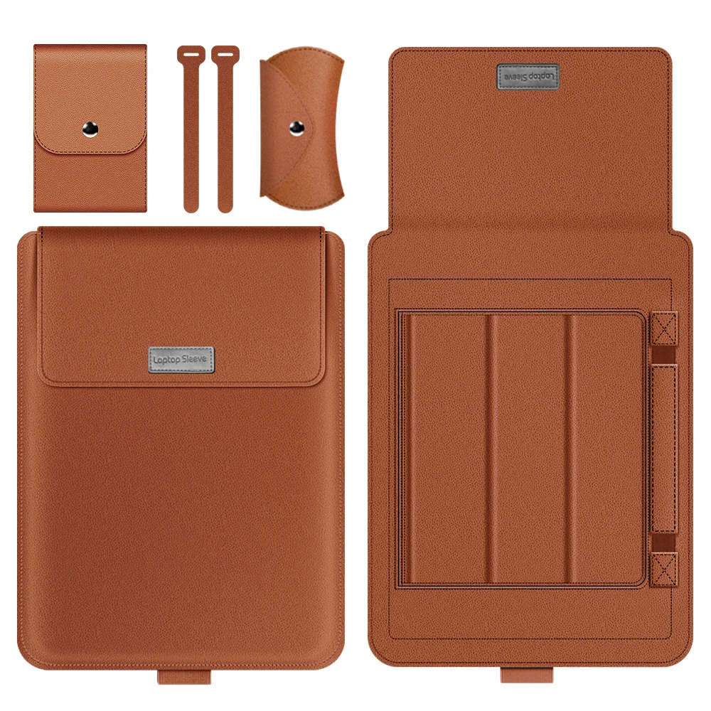 Bolsa do Portátil do Couro do Plutônio para o Macbook Air Pro Case da Luva do Bolsa Tampa do Caderno Huawei Dell hp Asus 15 15.4 15.6 17