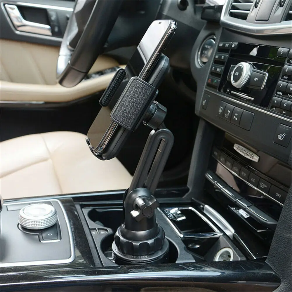 Universal Car Cup Holder Cellphone Stand for Mobile Cell Phones Adjustable Phone Mount for Huawei for Samsung Black