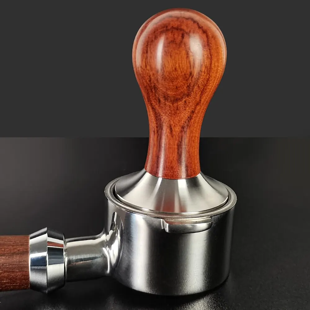 Espresso Tamper 51mm, Stainless Steel Base Wood Handle 58mm Tamper Coffee  53.3mm Coffee Tampers for 51/54/58mm Portafilter