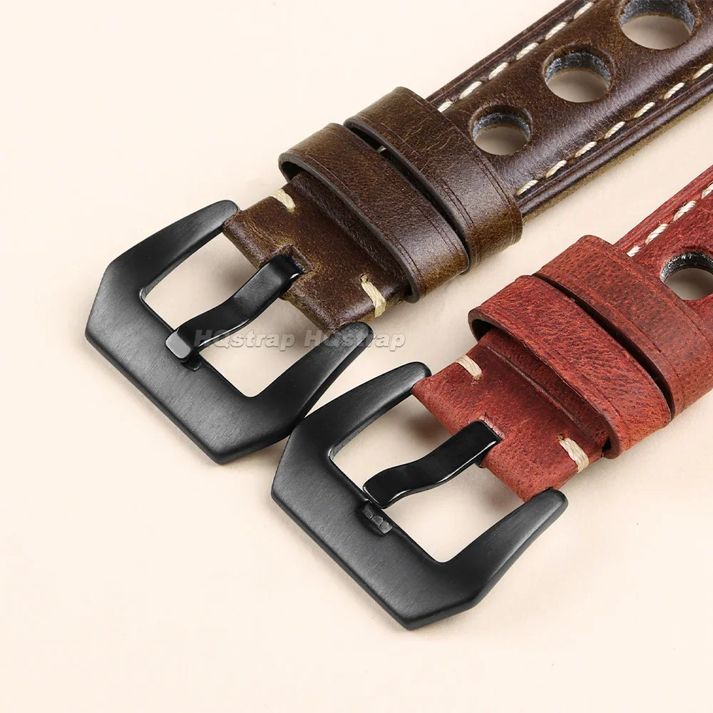 Breathable Vintage Leather Waterproof Sport Watch Strap Bracelet
