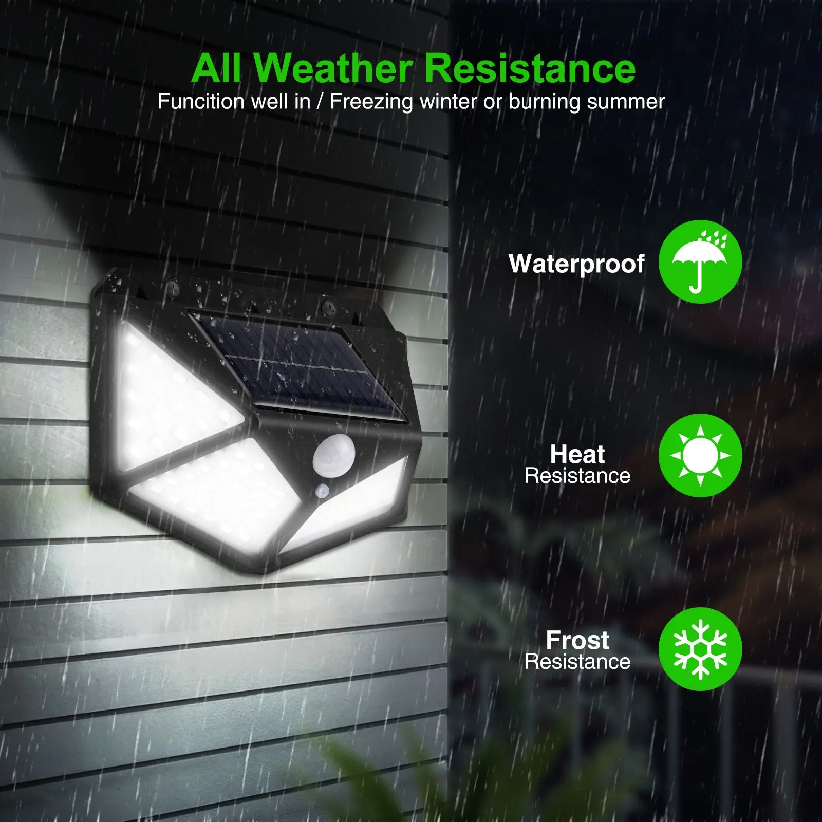 

100LED Solar Wall Lamp With Motion Sensor Human Induction Courtyard Waterproof Stairs Outdoor Solar Lighting Christmas Decora