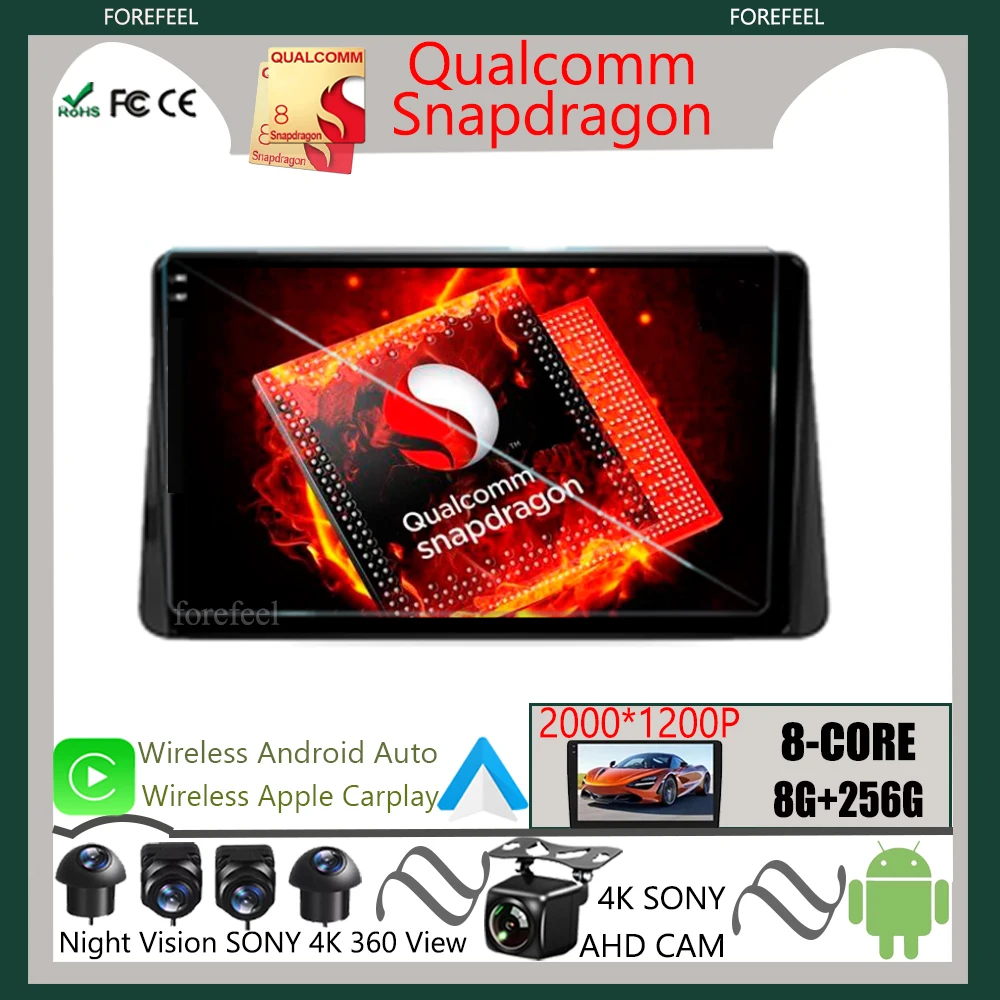 

Автомобильный радиоприемник Qualcomm Android 12 для Mitsubishi Eclipse Cross 2003-2011, GPS-навигация, стерео, мультимедийный видеоплеер, экран QLED