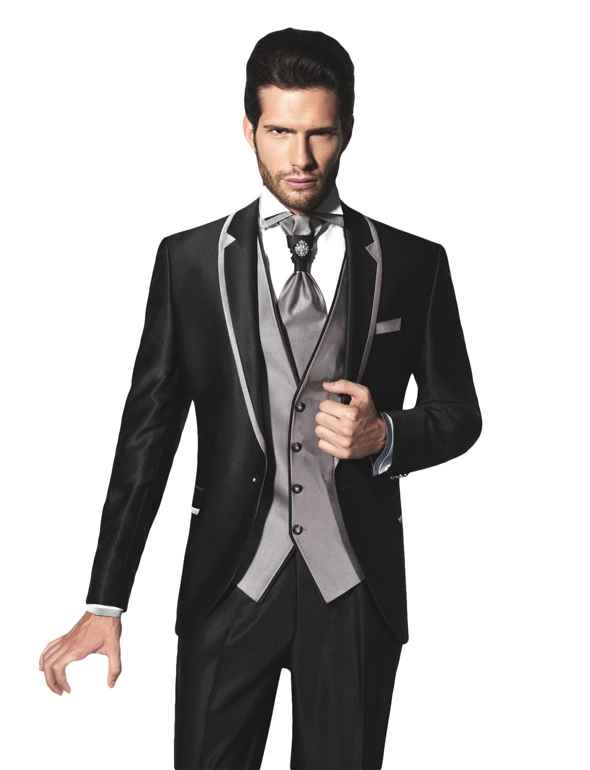 

Men's 3 Piece Suit Casual One-Button Prom Tuxedo