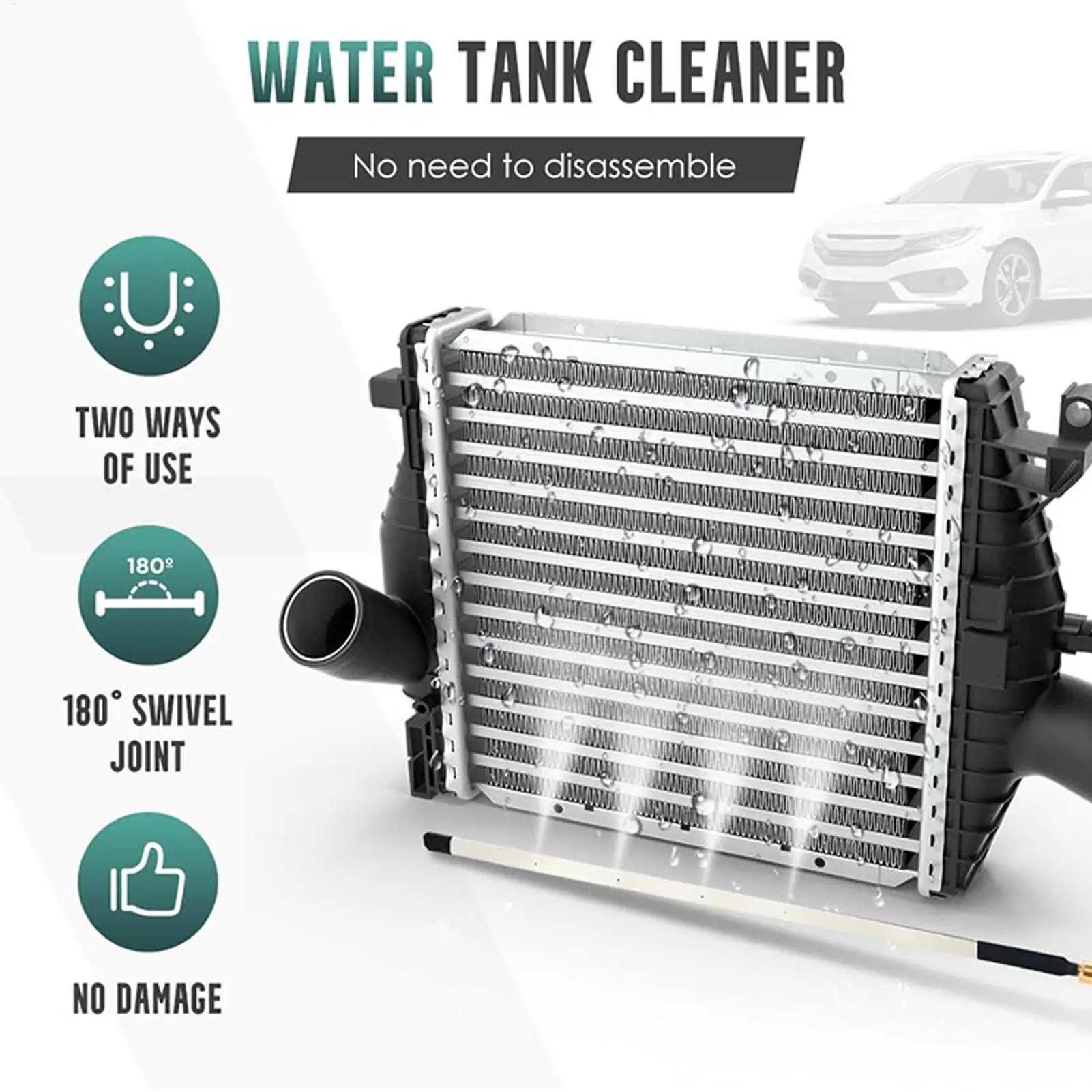 Car Radiator cleaning wand 180 Degree Rotation Pressure Washer Wand Rinser Blower Rinser for RV Trucks AC Refrigerator Hvac