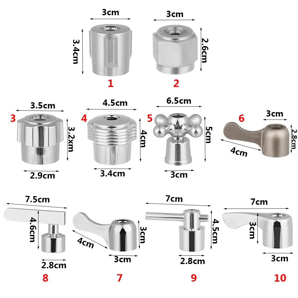 Description Picture 2 of itemFaucet Handle Triangle Valve Small Spout Universal Faucet Switch Handle Quick Open Valve Dish Basin Handle Bathroom Accessory