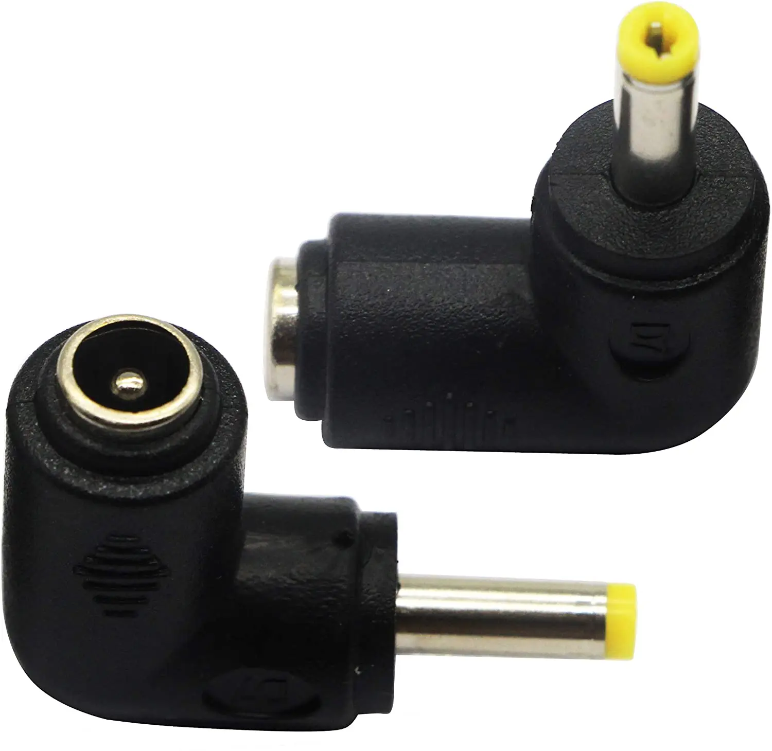 2pack DC4.0x1.7mm Male 90 Degree Angle to DC5.5x2.1mm Female Adapter DC Barrel Power Jack Charging Cable Connector for Tablet